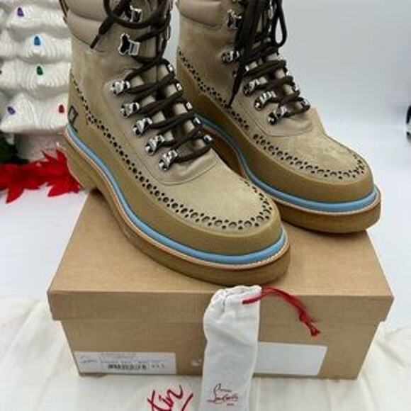 Men's Christian Louboutin WASSENGRAT boots calf leather and suede size 43.5 - Picture 10 of 11